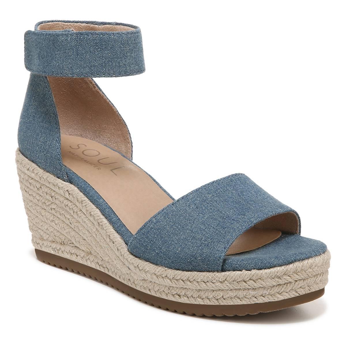 SOUL Naturalizer Oakley Womens Wedge Sandals Blue Product Image