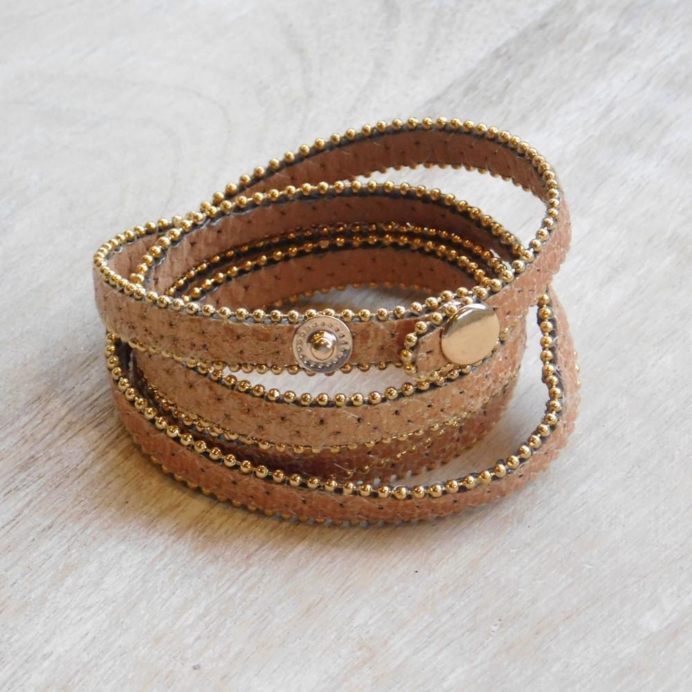 81025X   Long Faux Leather Wrap Bracelet Product Image