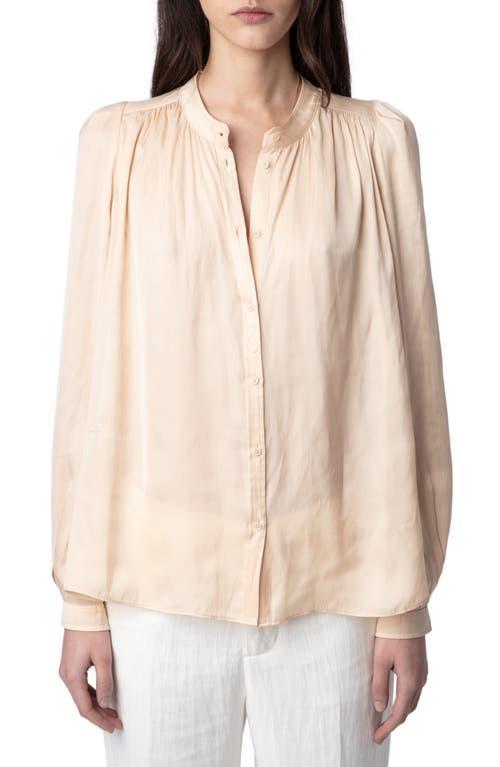 Zadig & Voltaire Tchin Band Collar Satin Blouse Product Image