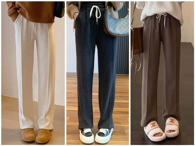 Drawstring Waist Plain Loose Fit Sweatpants Product Image