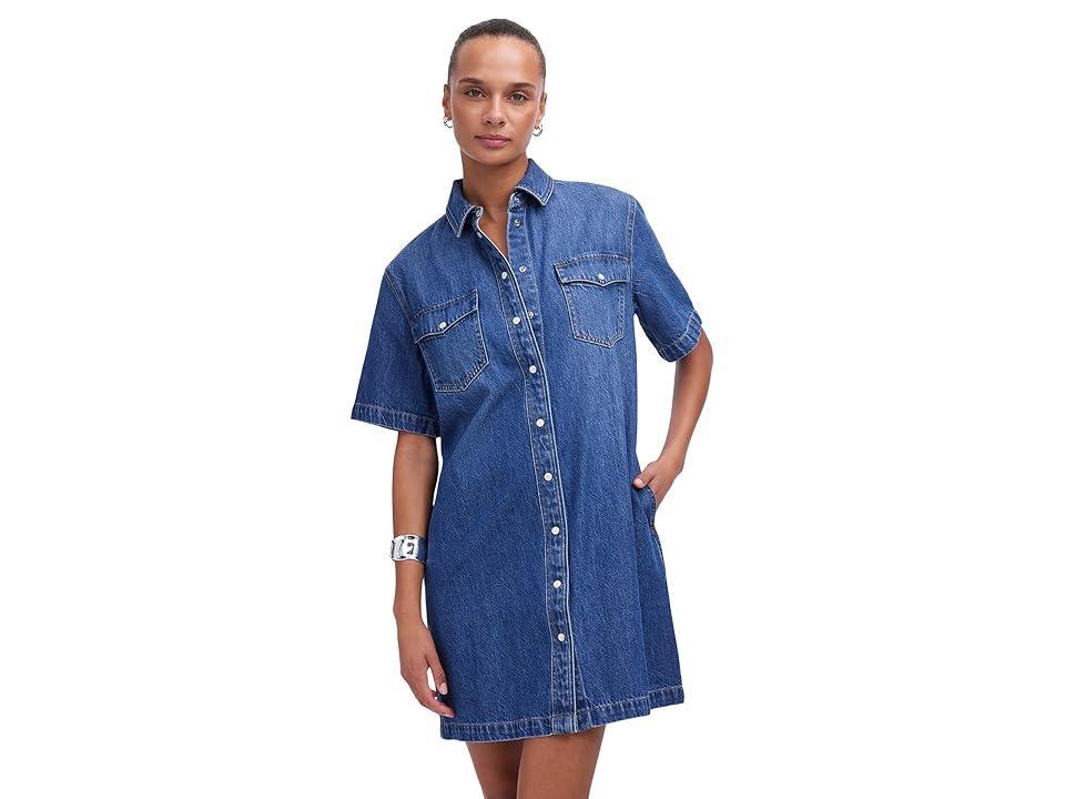 Madewell Oversized Short Sleeve Shirtdress in Santee Wash (Santee Wash) Women's Dress Product Image