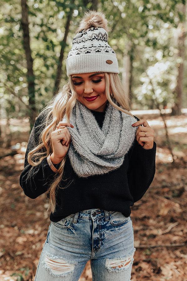 Chilly Vibes Chenille Infinity Scarf in Grey Product Image