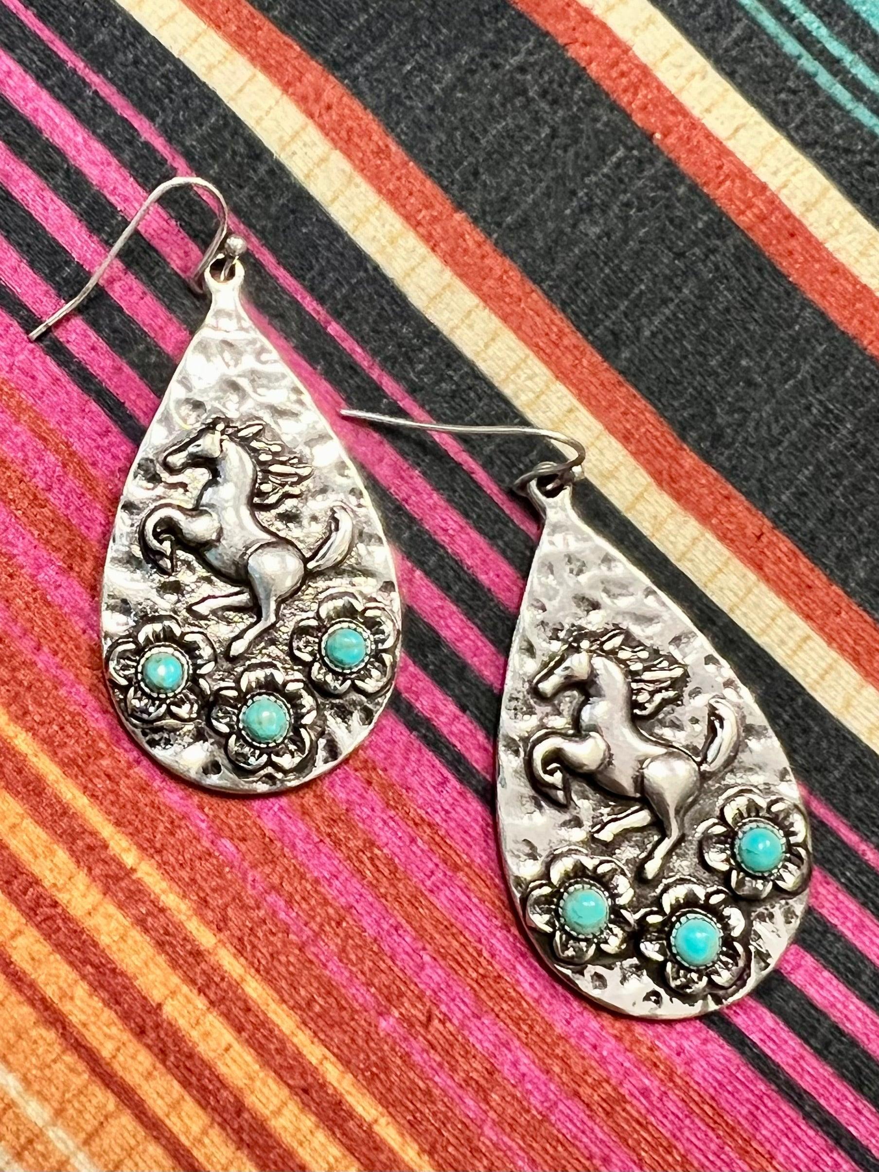 Galloping In Turquoise Earrings Product Image