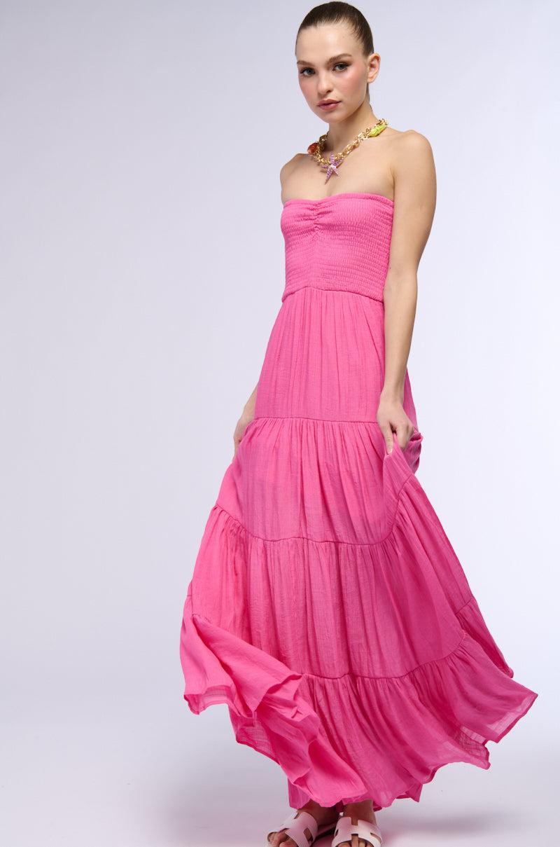 REMEMBER THE SUN STRAPLESS MAXI DRESS Product Image