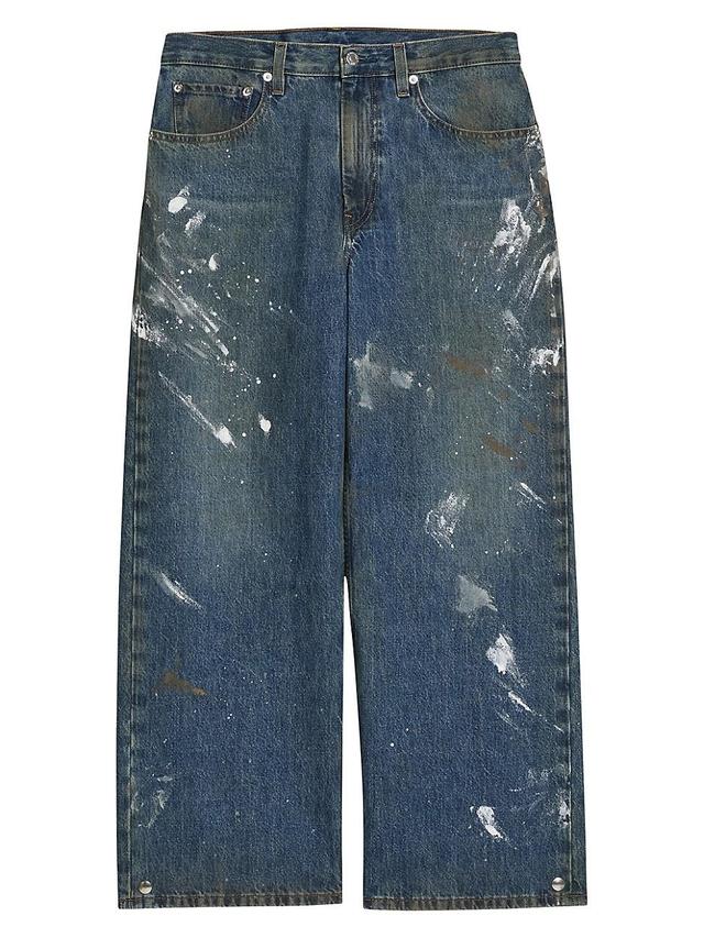 Mens Adjustable Paint-Splatter Jeans Product Image