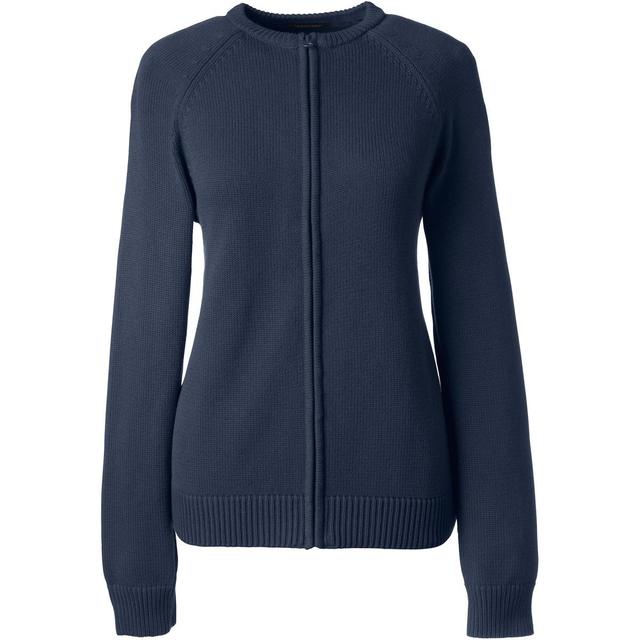 Womens Lands End School Uniform Zipper-Front Cardigan Sweater Product Image