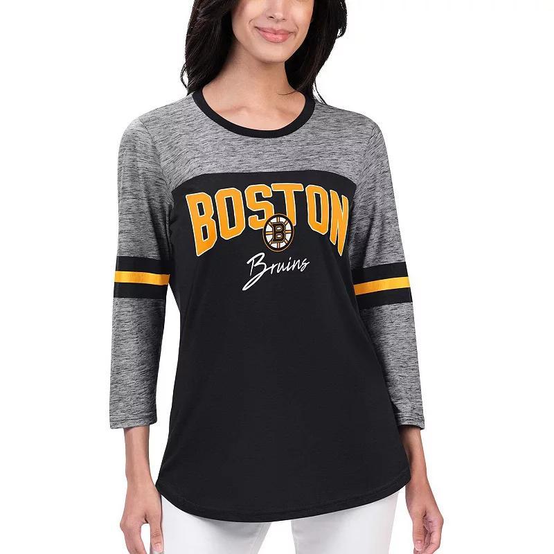 Womens G-III 4Her by Carl Banks Boston Bruins Play The Game 3/4-Sleeve T-Shirt Product Image