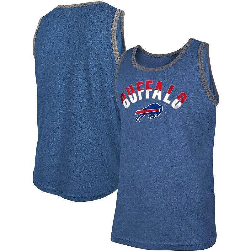 Mens New Era Heathered Royal Buffalo Bills Ringer Tri-Blend Tank Top Product Image