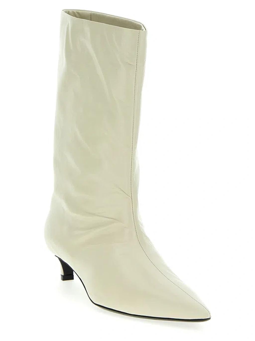 Pointed Toe Ankle Boots In Ivory Product Image