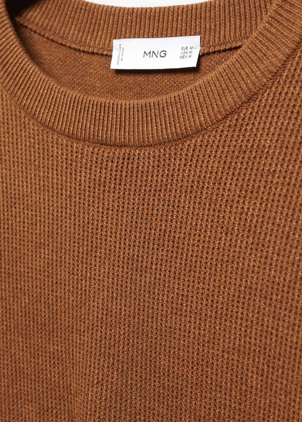 MANGO MAN - Structured cotton sweater copperMen Product Image