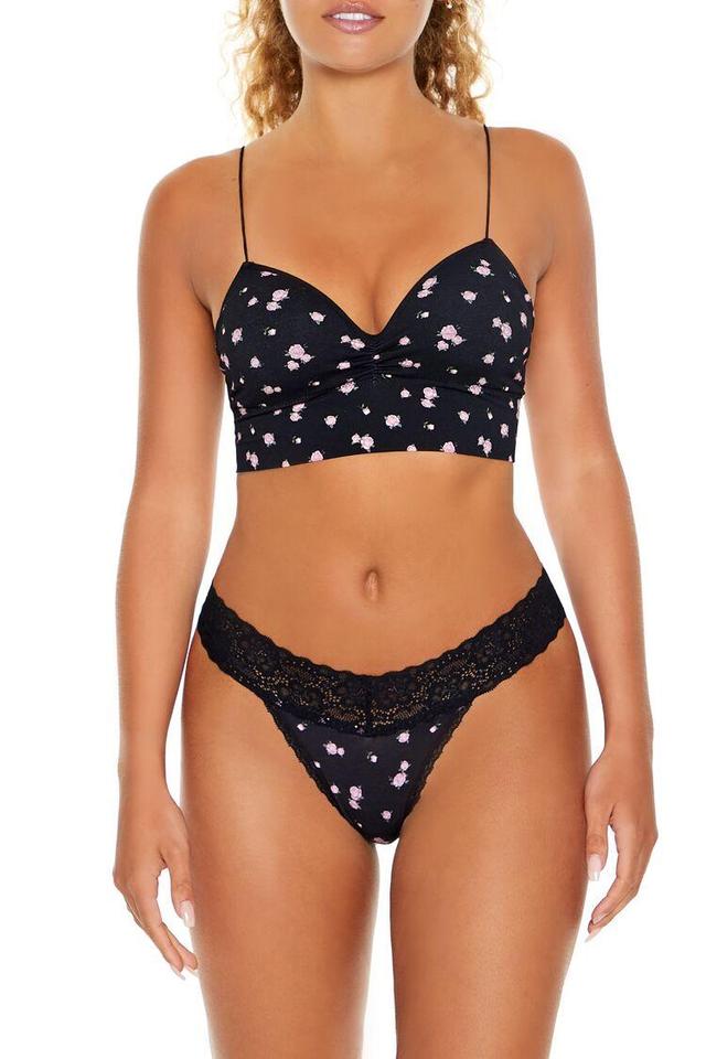 Rose Print Thong Panties | Forever 21 Product Image