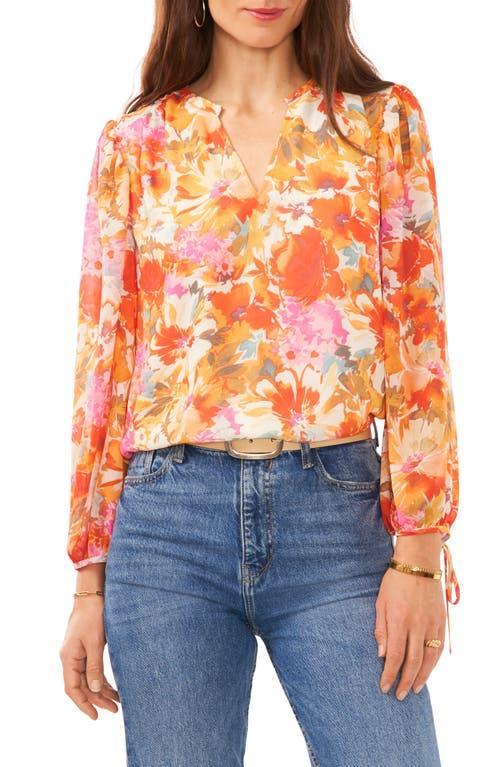 Vince Camuto Floral Print Ruffle Top Product Image