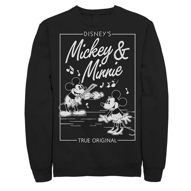 Mens Disney Mickey & Minnie Mouse Vintage Comic Sweatshirt Black Product Image