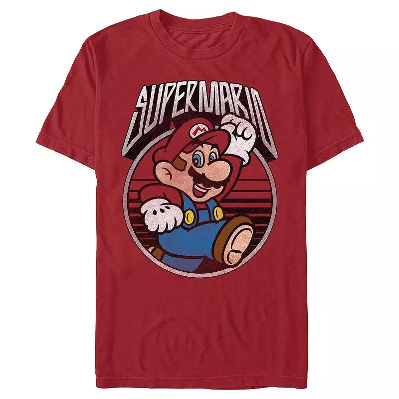 Mens Super Mario Bros Vintage Stamp Graphic Tee Red Product Image