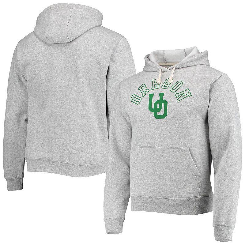 Mens League Collegiate Wear Heathered Gray Oregon Ducks Seal Neuvo Essential Fleece Pullover Hoodie Product Image