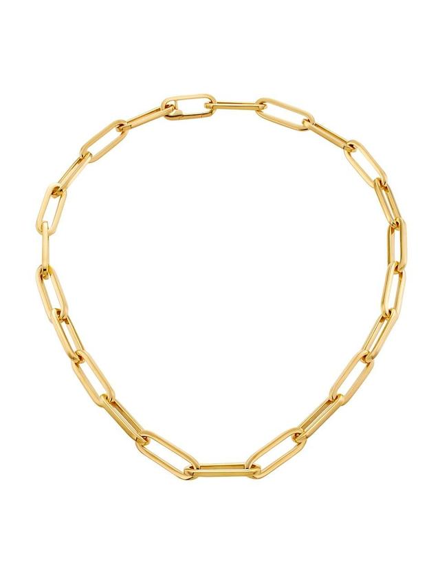 Womens 14K Yellow Gold Paperclip Chain Necklace Product Image