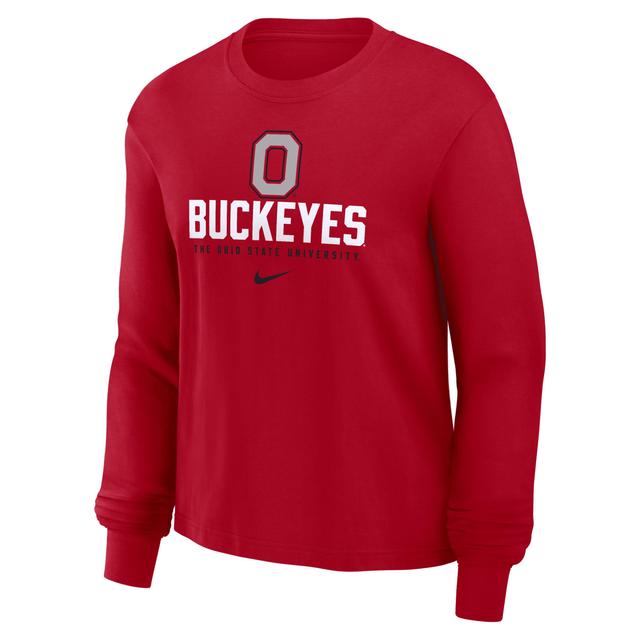 Ohio State Buckeyes Primetime University Boxy Nike Women's College Long-Sleeve T-Shirt Product Image