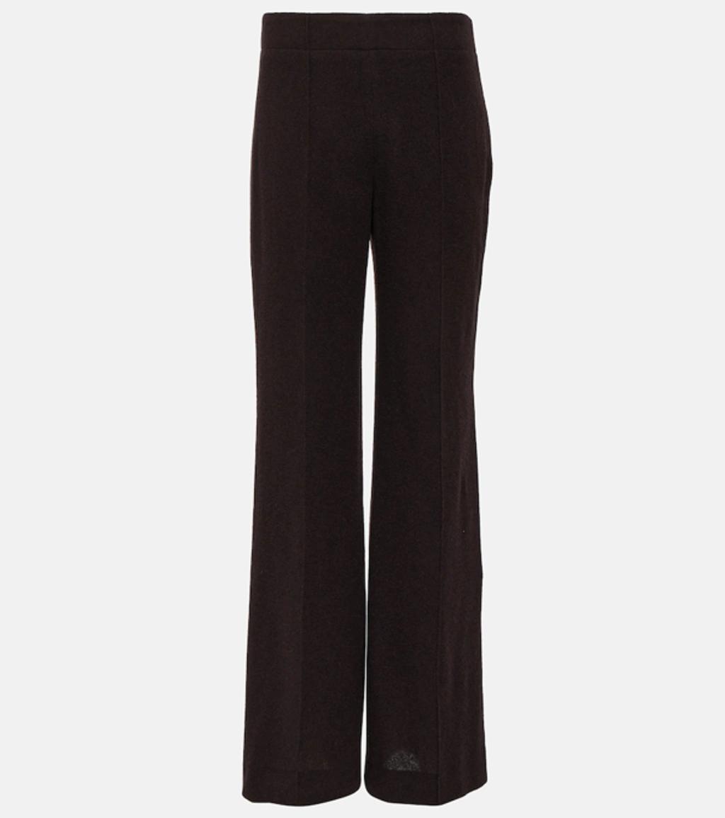 Wool And Cashmere Flared Pants In Brown Product Image