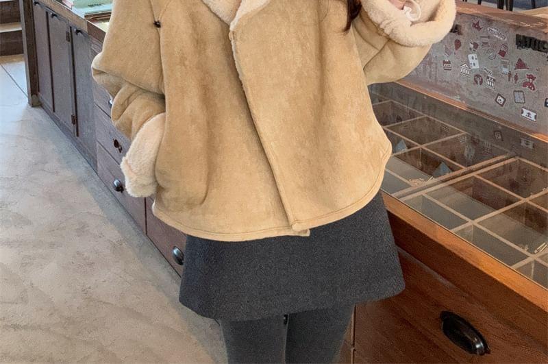 Plain Fleece Single-Button Coat Product Image