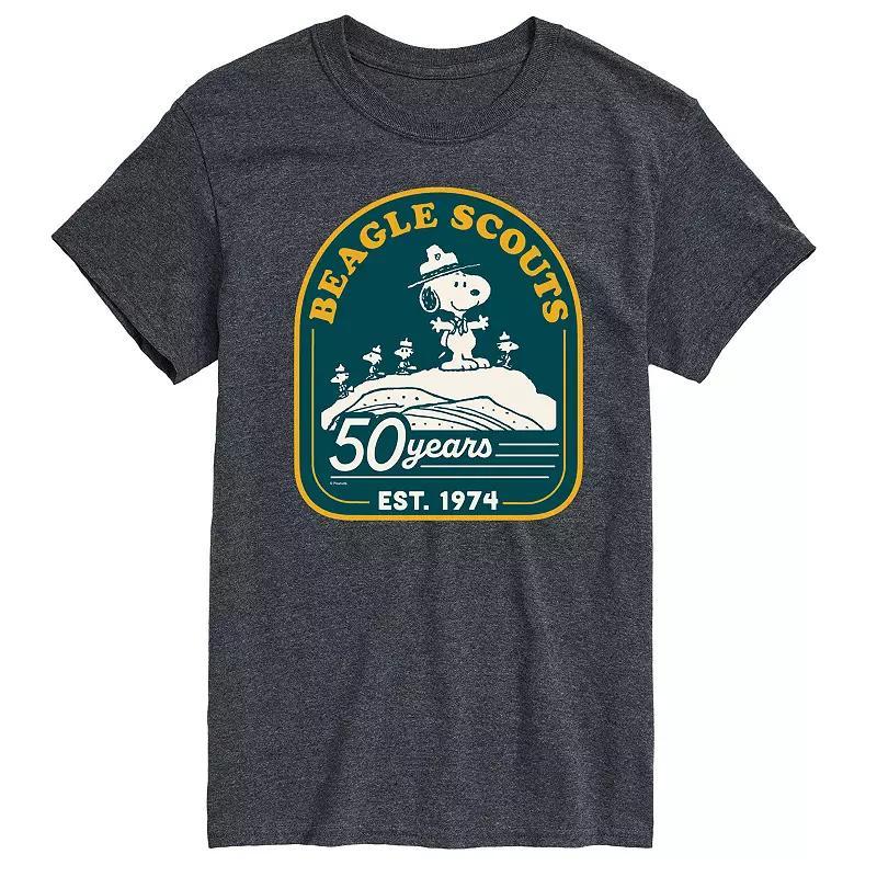 Mens Peanuts Beagle Scout 50 Years Mountain Graphic Tee Product Image