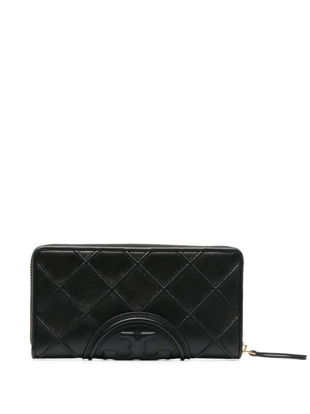 Debossed-logo Leather Purse In Black Product Image