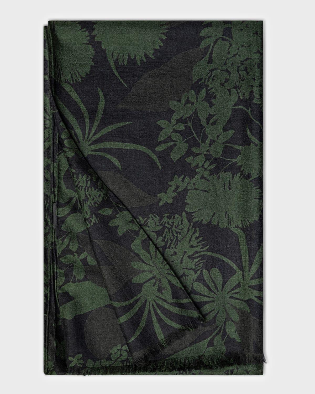 Akris Abraham Floral Cashmere & Silk Fringe Scarf Product Image