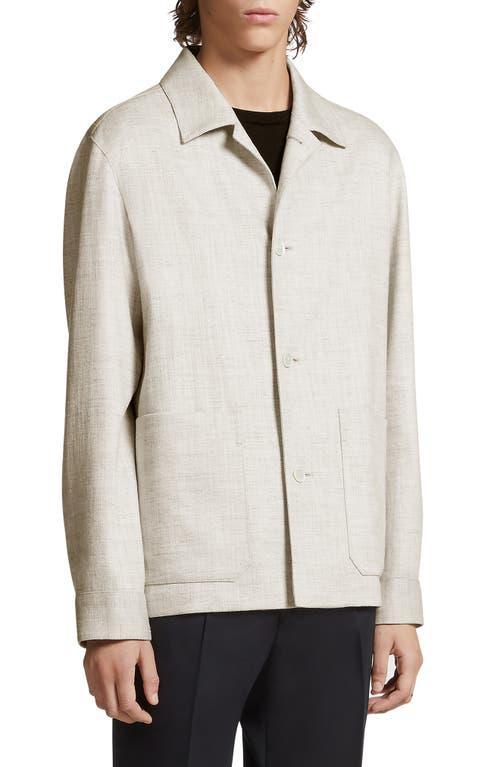 Zegna Linen & Silk Blend Chore Jacket Product Image