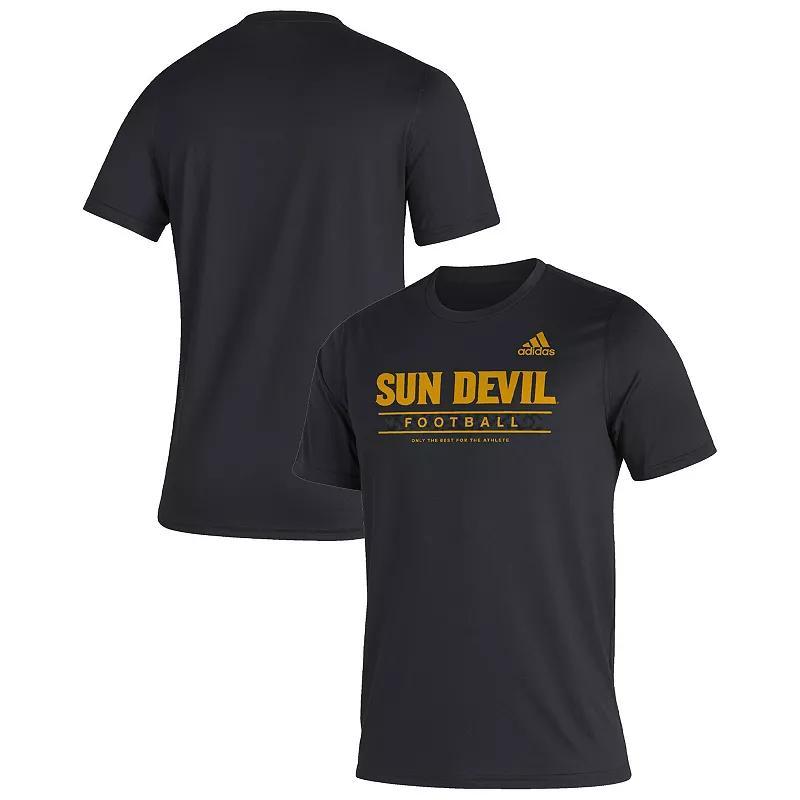 Mens adidas Black Arizona State Sun Devils Sideline Football Locker Practice Creator Aeroready T-shirt Product Image