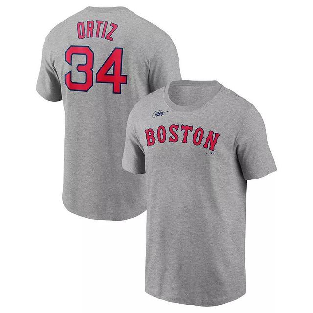 Mens Nike David Ortiz Heather Gray Boston Red Sox Name & Number T-Shirt Product Image