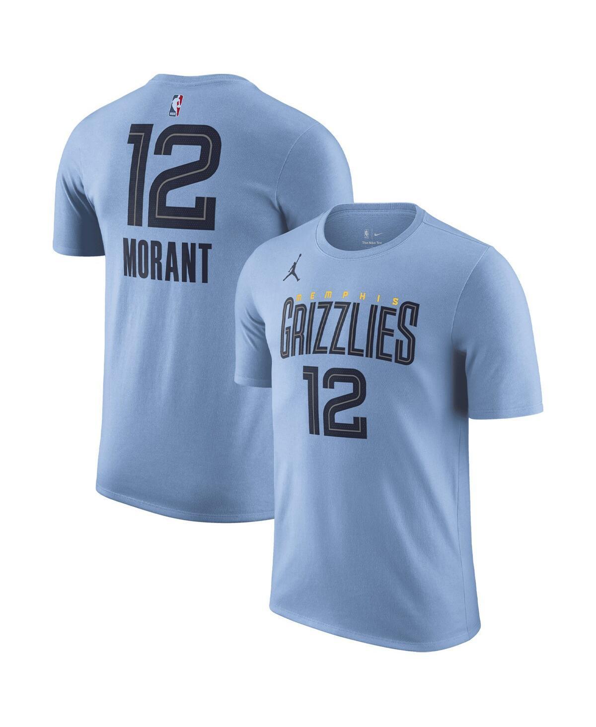 Mens Jordan Ja Morant Light Blue Memphis Grizzlies 2022/23 Statement Edition Name and Number T-shirt Product Image