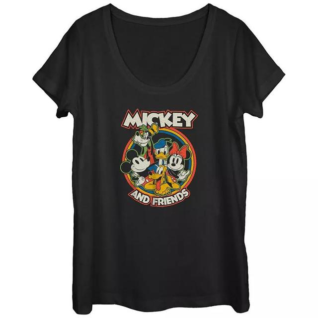 Disneys Mickey Mouse Bright Pals Scoop Neck Juniors Graphic Tee, Womens Product Image