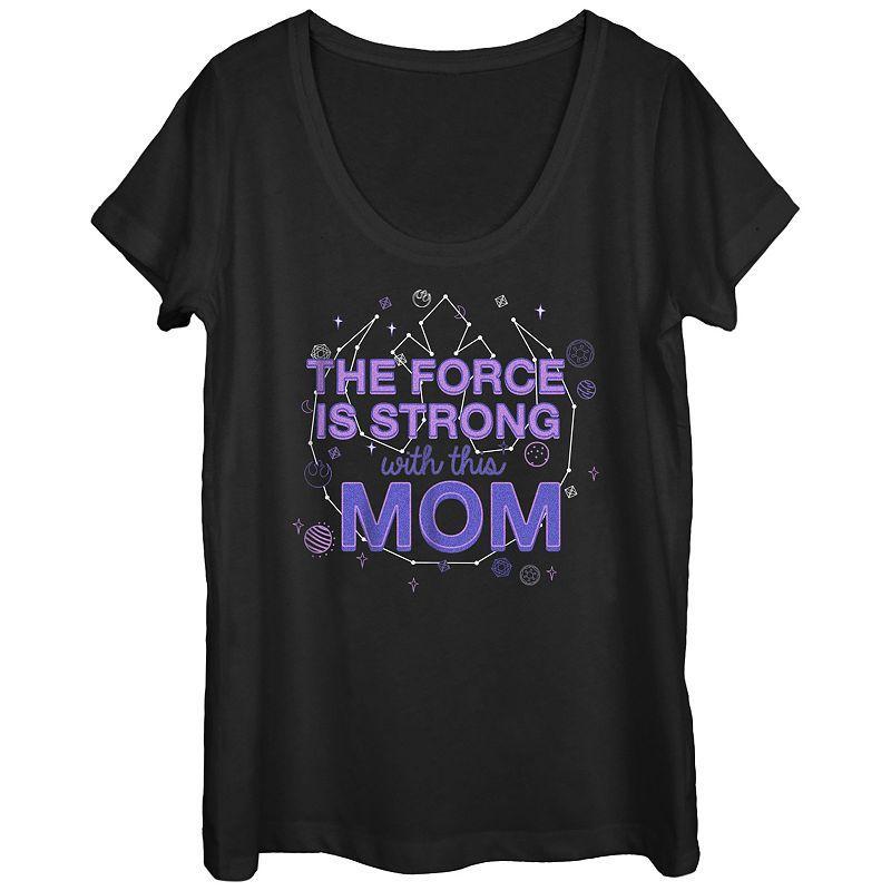 Juniors Star Wars The Force Is Strong With This Mom Rebel Logo Scoop Neck Graphic Tee, Girls Product Image