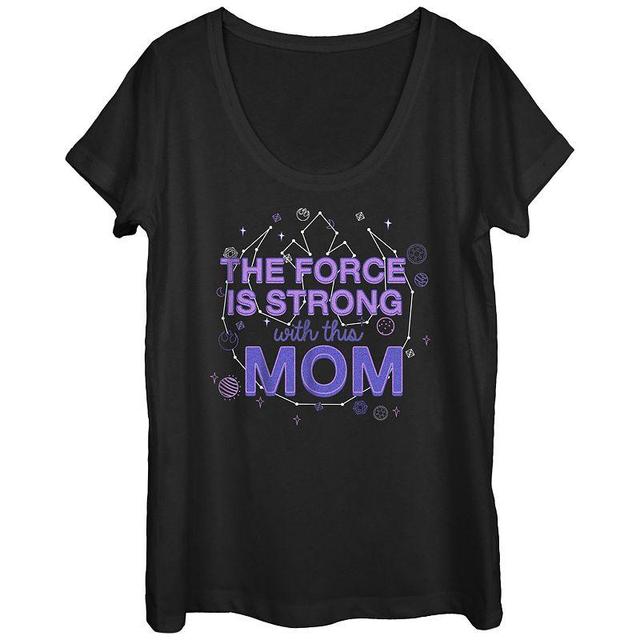 Juniors Star Wars The Force Is Strong With This Mom Rebel Logo Scoop Neck Graphic Tee, Girls Product Image