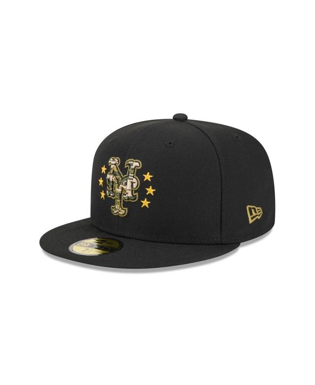 New Era Mens Black New York Mets 2024 Armed Forces Day On-Field 59FIFTY Fitted Hat Product Image