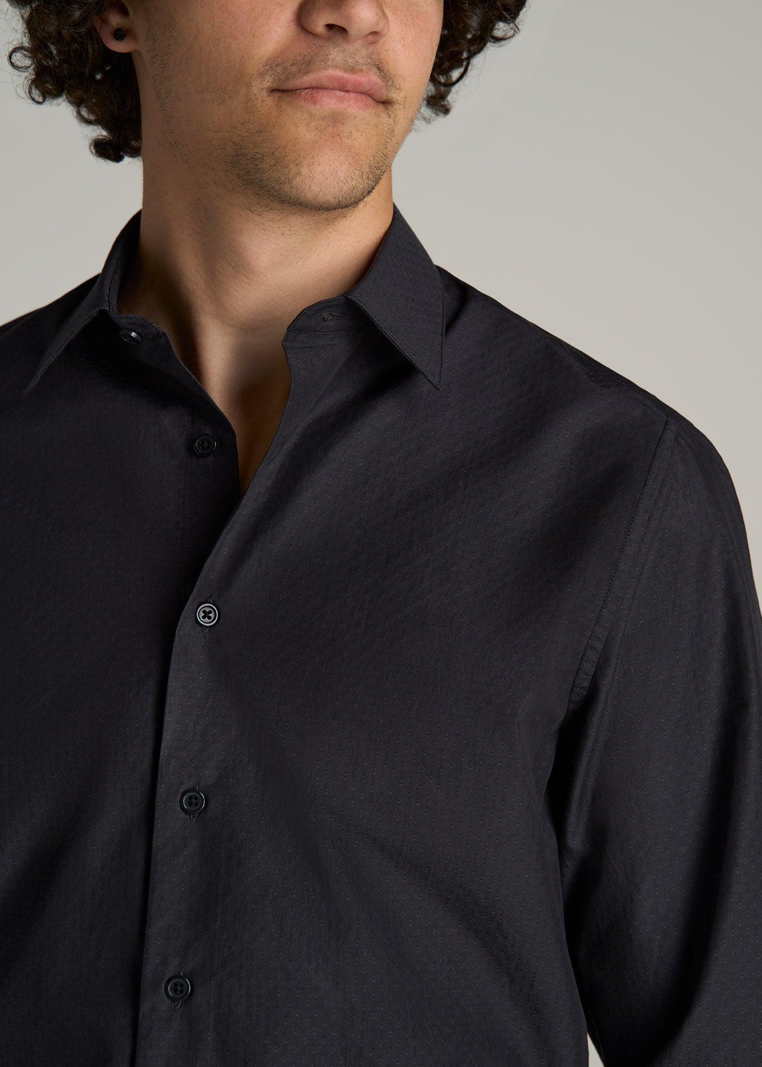 Premium Dress Shirt for Tall Men in Black Diamond Product Image