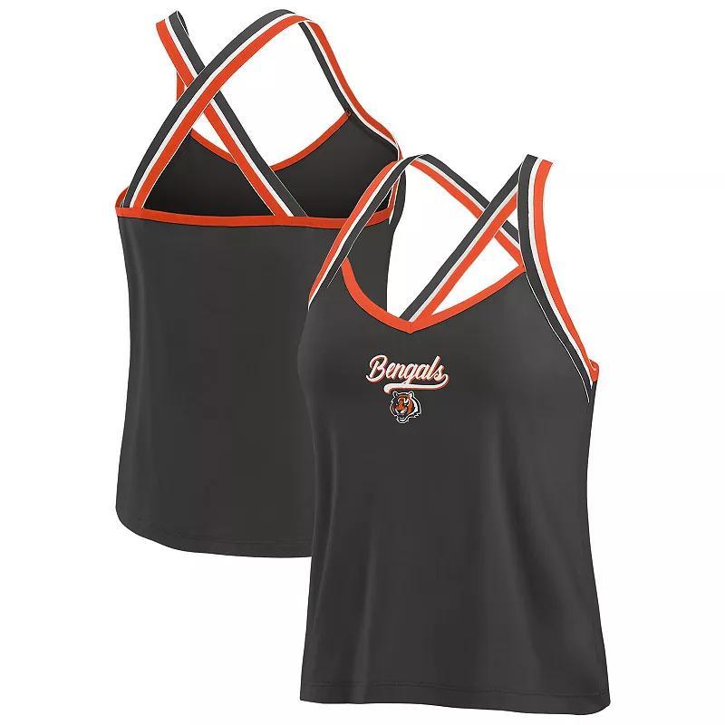 Womens WEAR by Erin Andrews Cincinnati Bengals Cross Strap Tri-Blend Tank Top Product Image