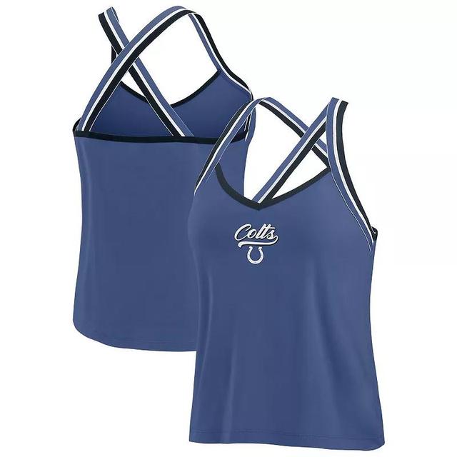 Womens WEAR by Erin Andrews Royal Indianapolis Colts Cross Strap Tri-Blend Tank Top Product Image