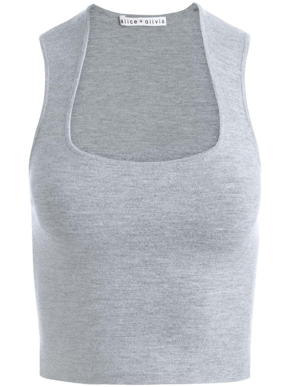 ALICE AND OLIVIA Keria Tank Top In Grey Product Image