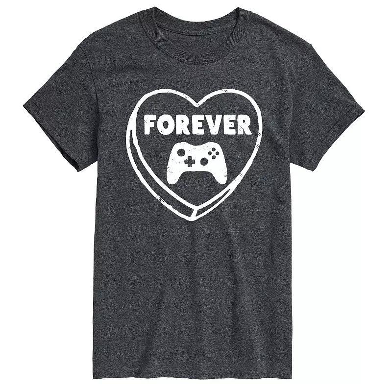 Mens Forever Heart Video Games Graphic Tee Heather Grey Product Image