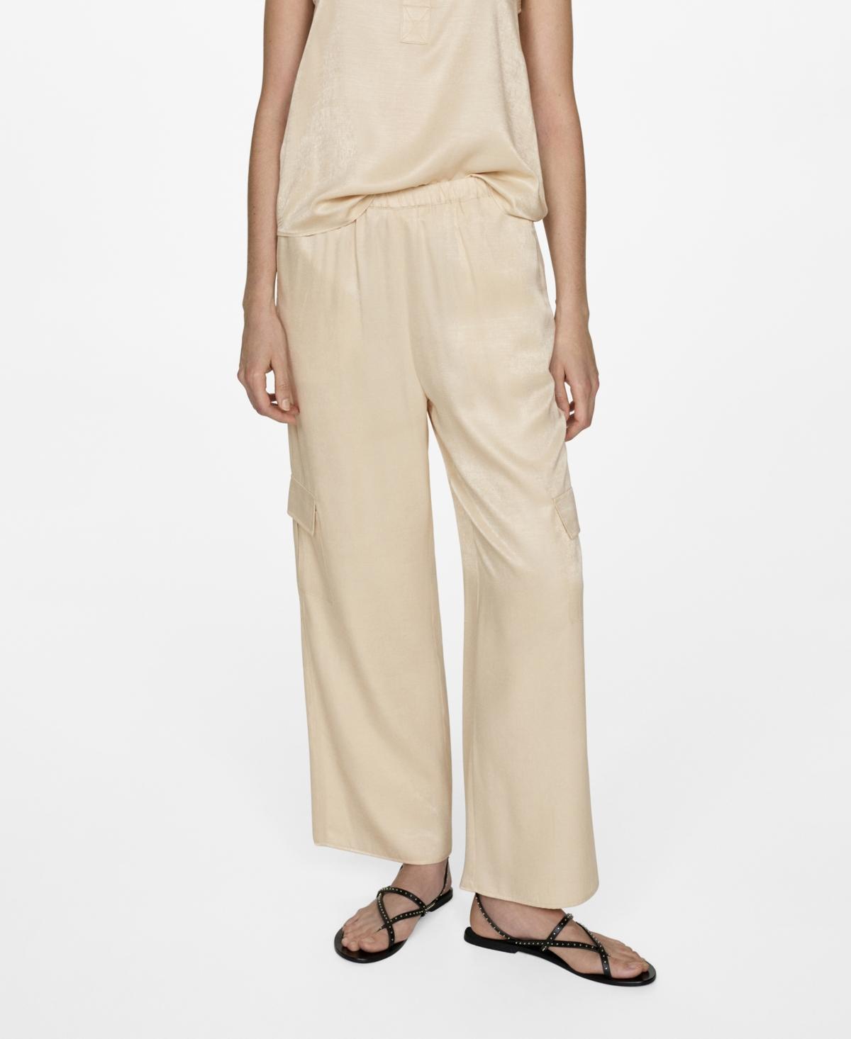 Mango Womens Pockets Detail Straight Cargo Pants Product Image