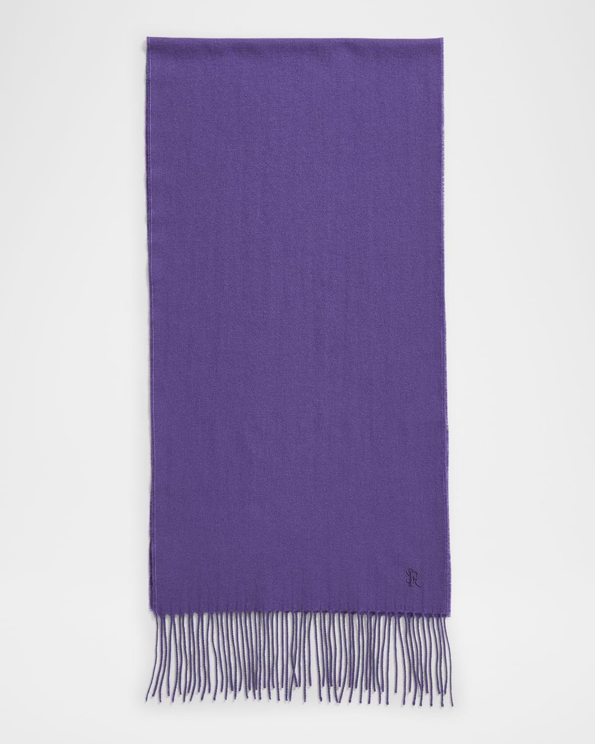 Men's Cashmere Embroidered Monogram Scarf Product Image