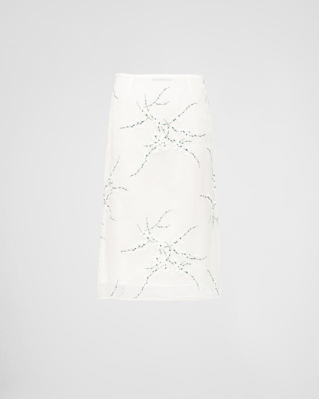 Embroidered organza midi-skirt Product Image