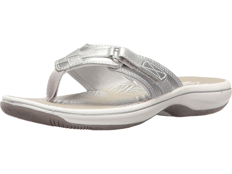 Clarks Womens Cloudsteppers Breeze Sea Flip Flops -SILVER Product Image