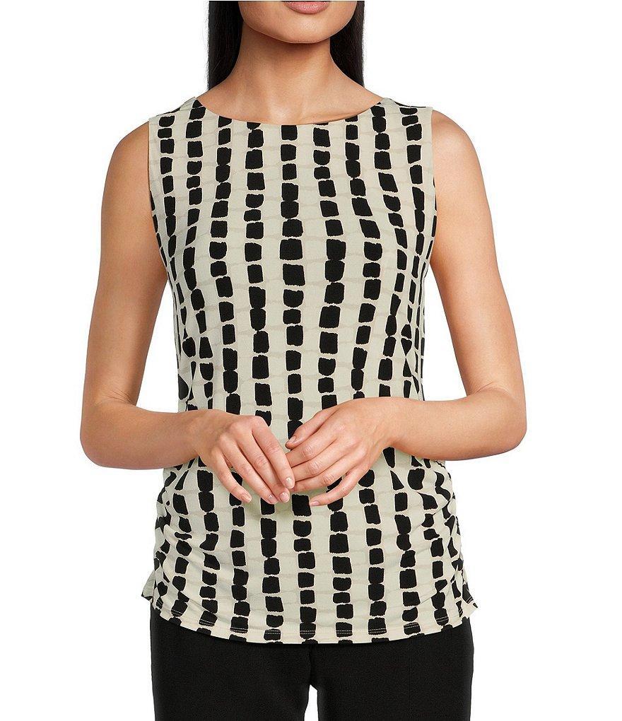 Calvin Klein Printed Stretch Crew Neckline Sleeveless Tank Product Image