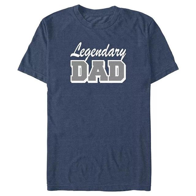 Big & Tall Legendary Dad Graphic Tee, Mens Navy Grey Product Image