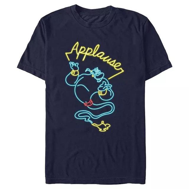 Disneys Aladdin Genie Applause Sign Mens Graphic Tee Blue Product Image