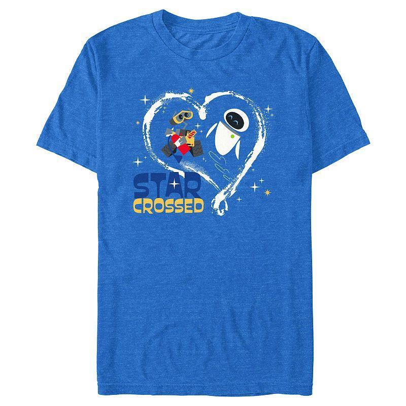 Disneys WALL-E Star Crossed Mens Graphic Tee Royal Grey Product Image