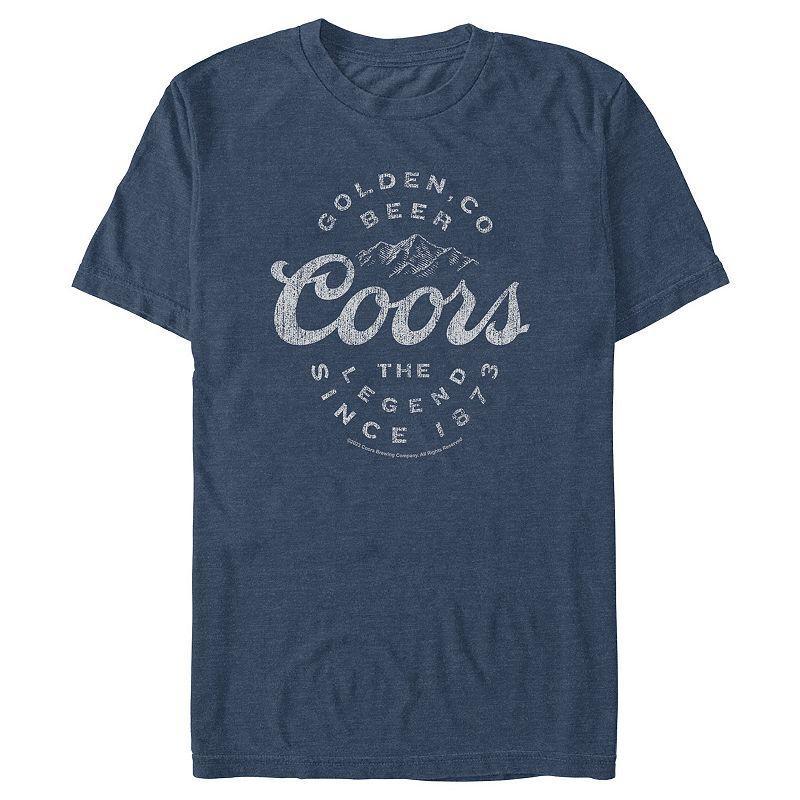 Mens Coors Light COORS SIGN Graphic Tee Navy Grey Product Image