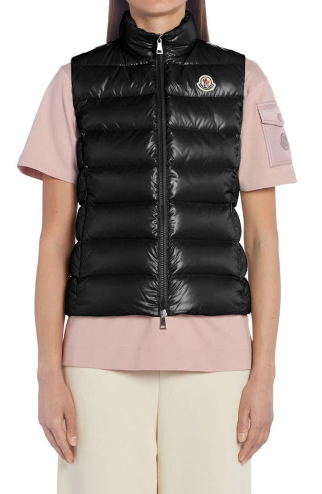 MONCLER Logo-patch Sleeveless Padded Jacket In Black Product Image