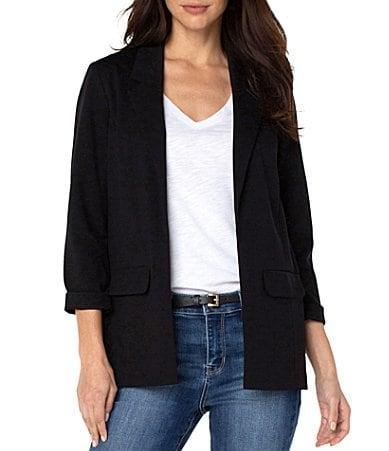 Liverpool Los Angeles Stretch Ponte Notch Lapel 34 Sleeve Boyfriend Blazer Product Image